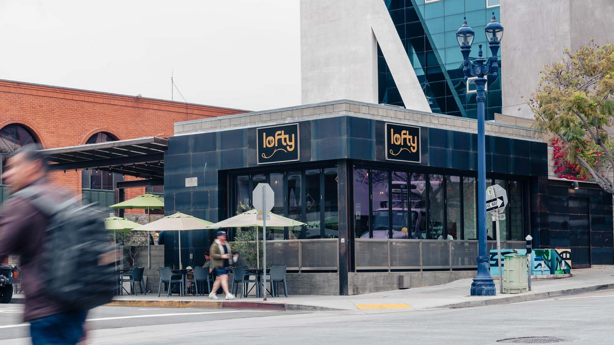 Lofty coffee storefront view